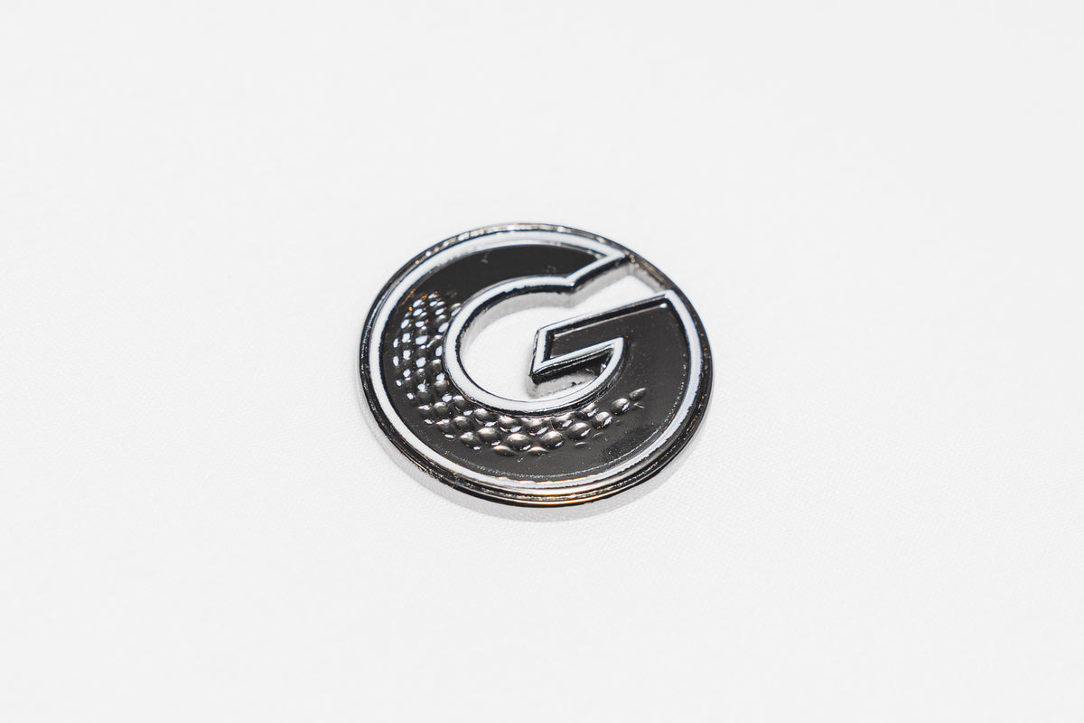 G•MARK Black with White Trim magnetic golf ball marker, additional view