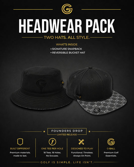 G•BALL Headwear Pack bundle: Classic Snapback and Reversible Bucket Hat